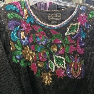 JEAN for JOSEPH LE BON Silk Sequin Top